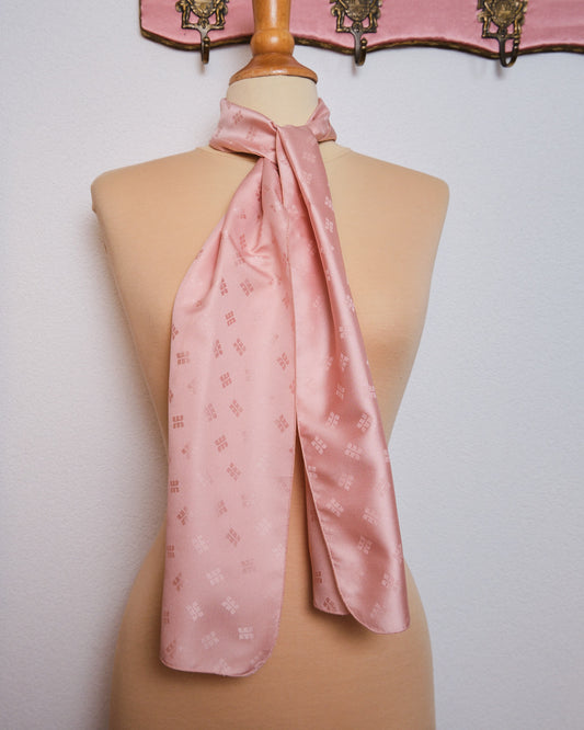 Grand foulard vintage en polyester satiné