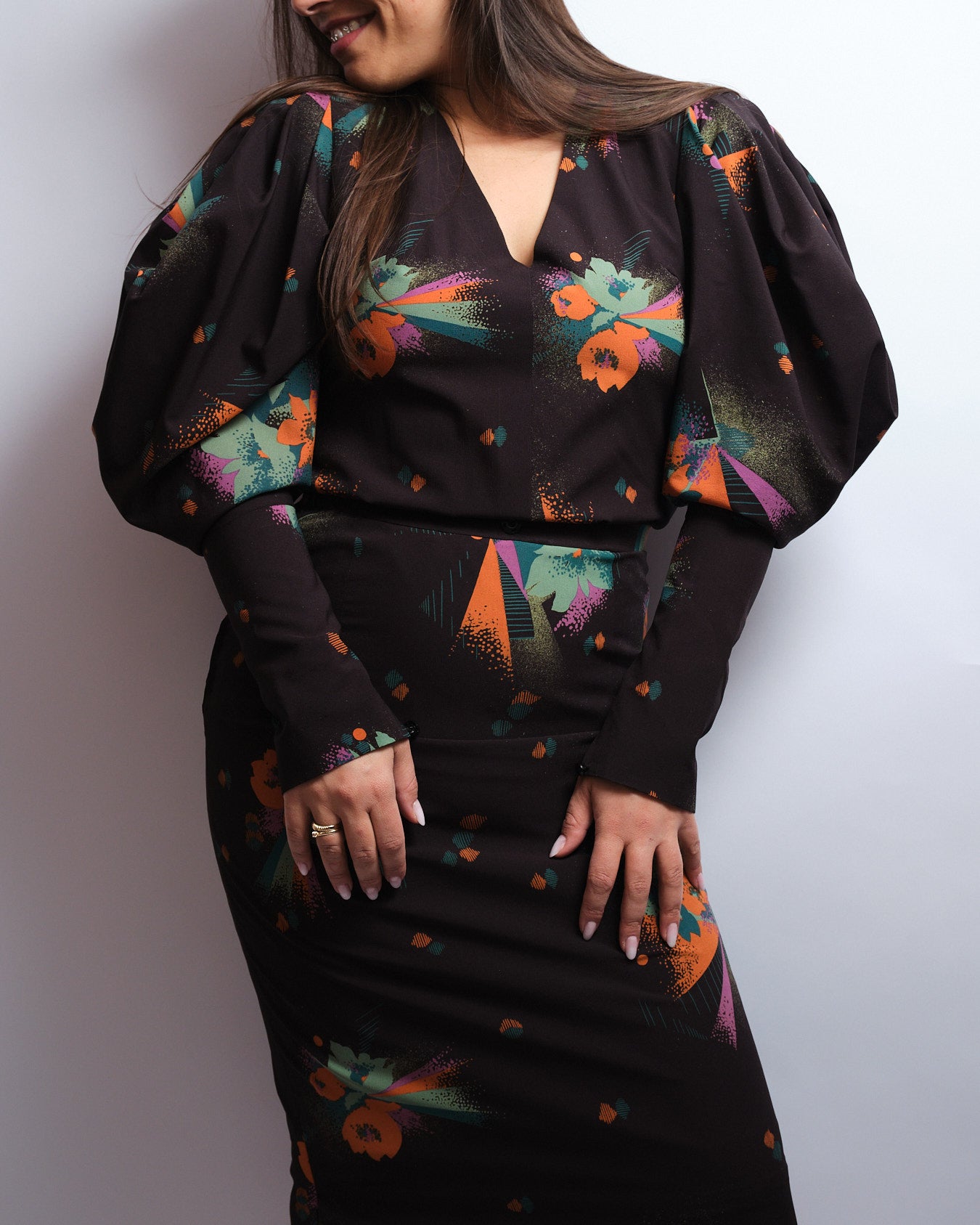 Ensemble vintage 3 pièces fait main 80s – pièce unique de couturière