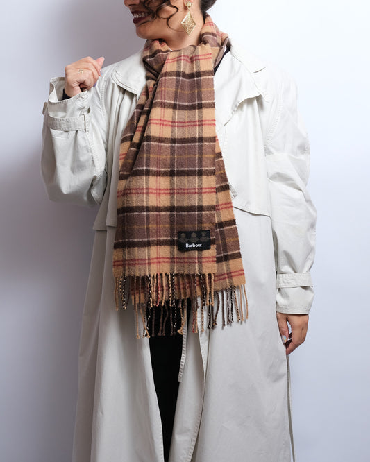 Écharpe Barbour Vintage – Laine – Carreaux Camel