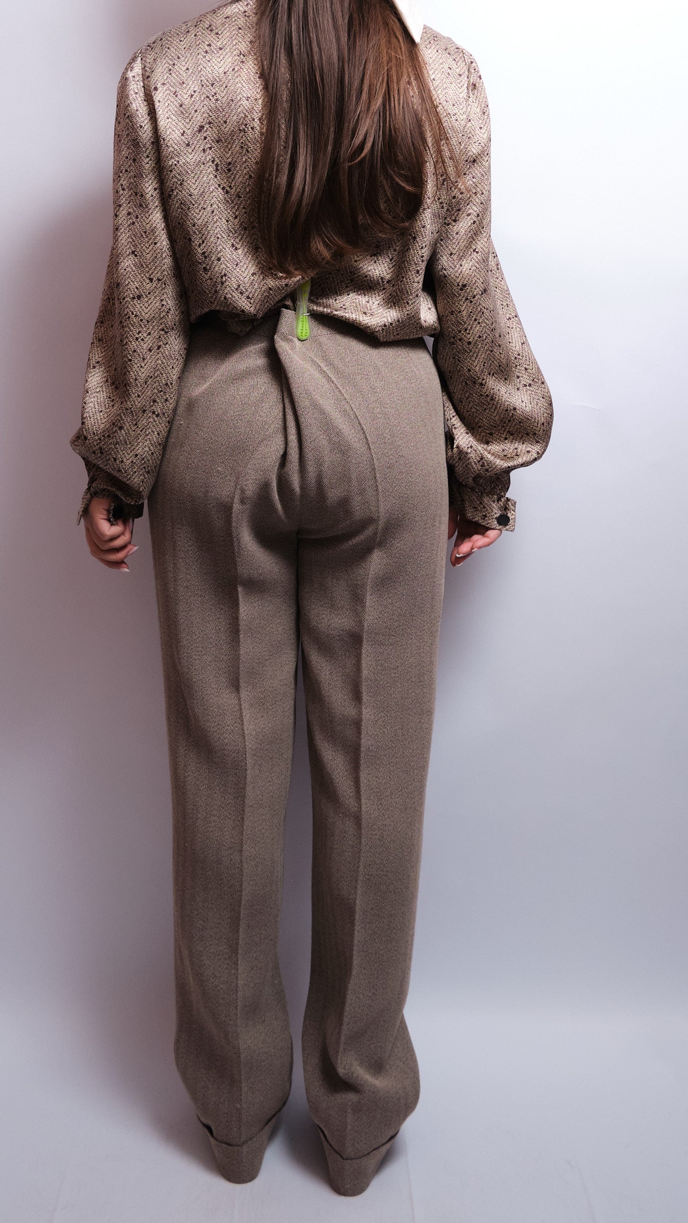 Tailleur pantalon vintage – fait main, laine fine, années 80