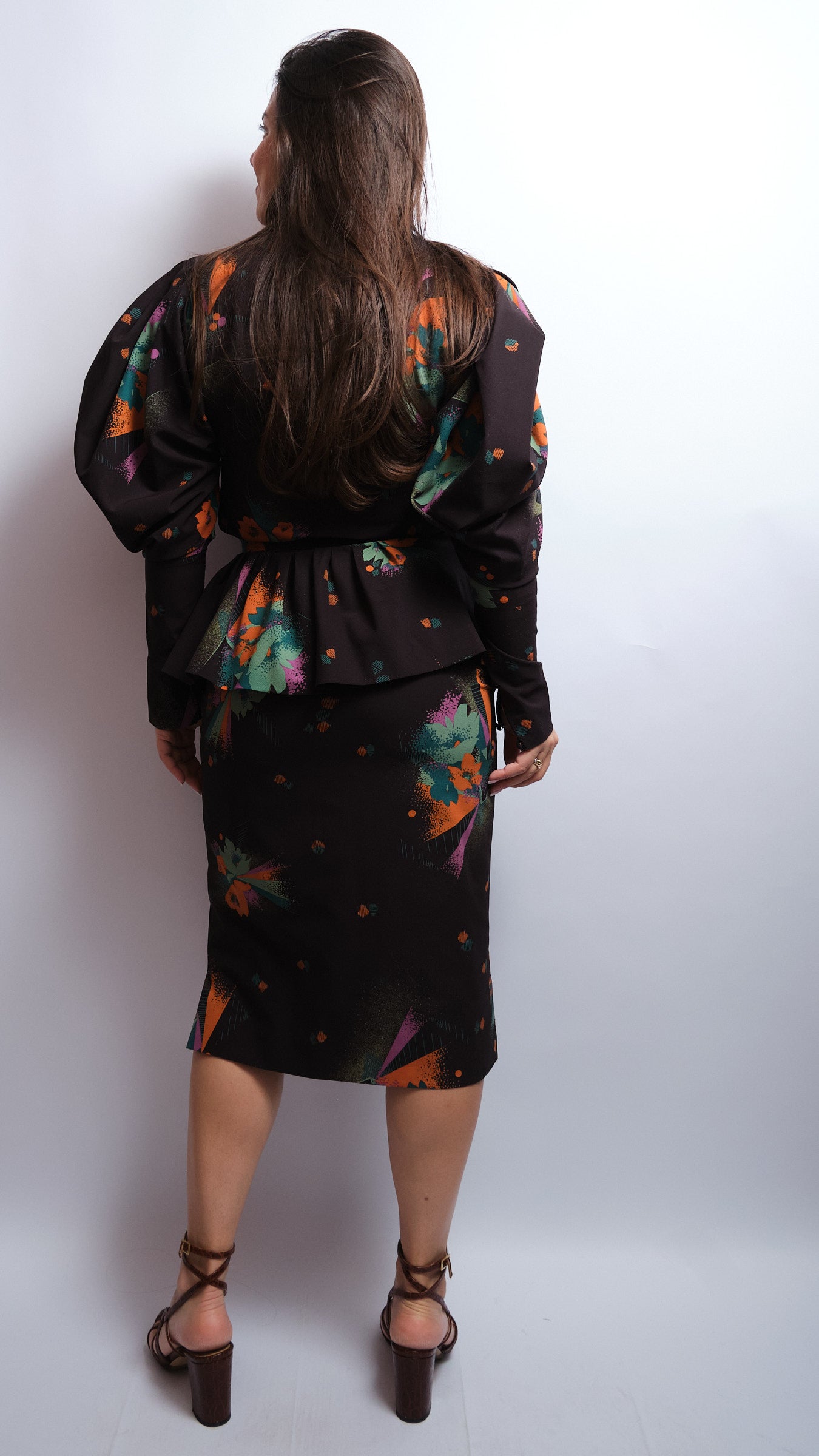 Ensemble vintage 3 pièces fait main 80s – pièce unique de couturière