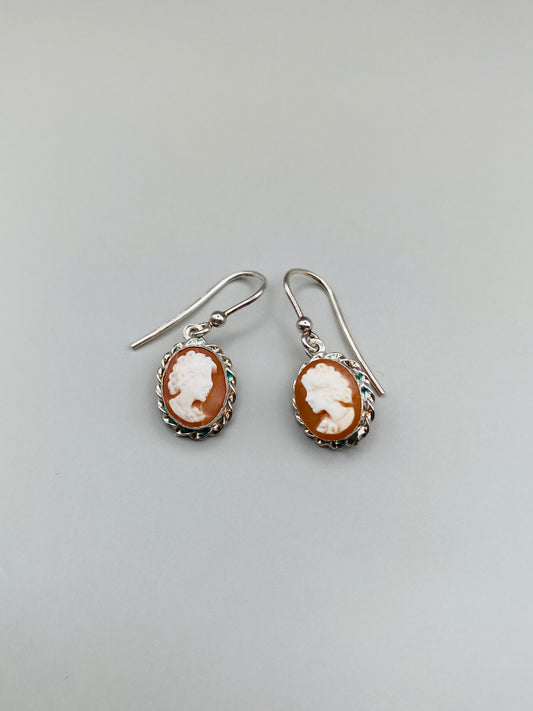 Boucles d’oreilles Vintage camées en argent 925