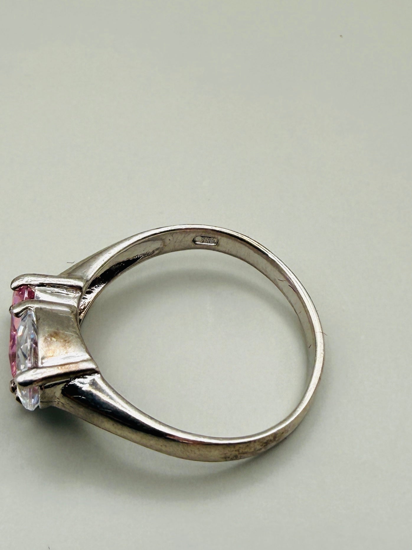 Bague duo vintage pierres taille poire en argent 925 – contraste lumineux