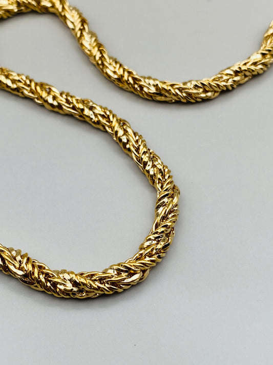 Collier Pierre Lang vintage – maille corde fine dorée