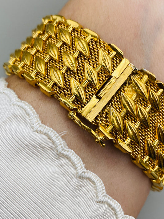 Bracelet vintage Grosse (*Dior) – Large manchette tressée