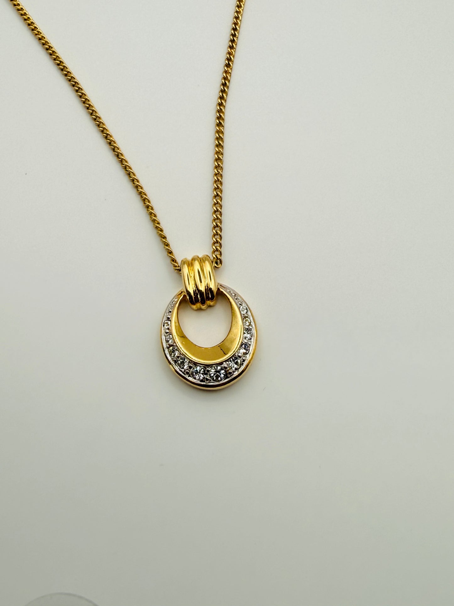 Collier vintage bicolore à strass