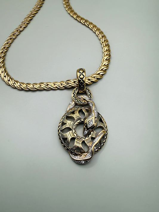 Collier vintage Pierre Lang – pendentif serpent doré