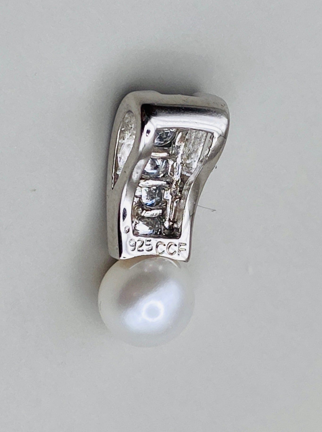 Pendentif vintage en argent 925 & perle de culture