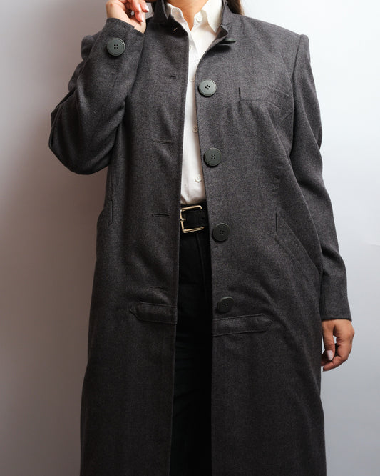 Manteau vintage upcyclé – laine fine, pièce unique 80s