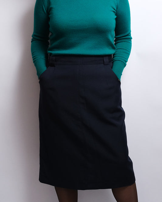 Jupe Droite Vintage Marine – Années 80