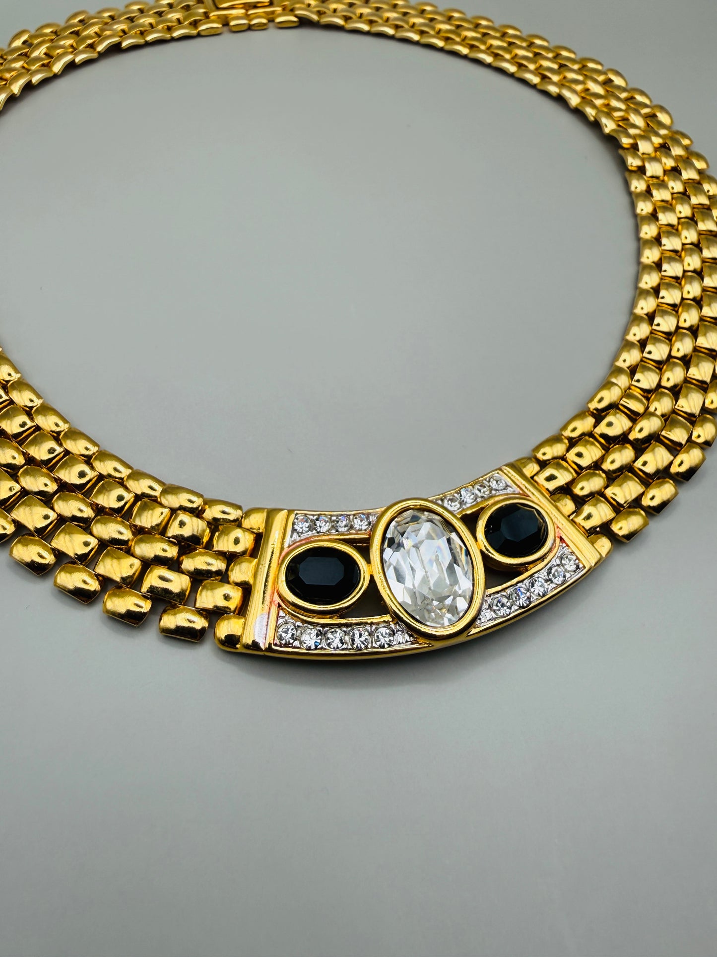 Vintage gold-plated multi-row necklace – jewelry look