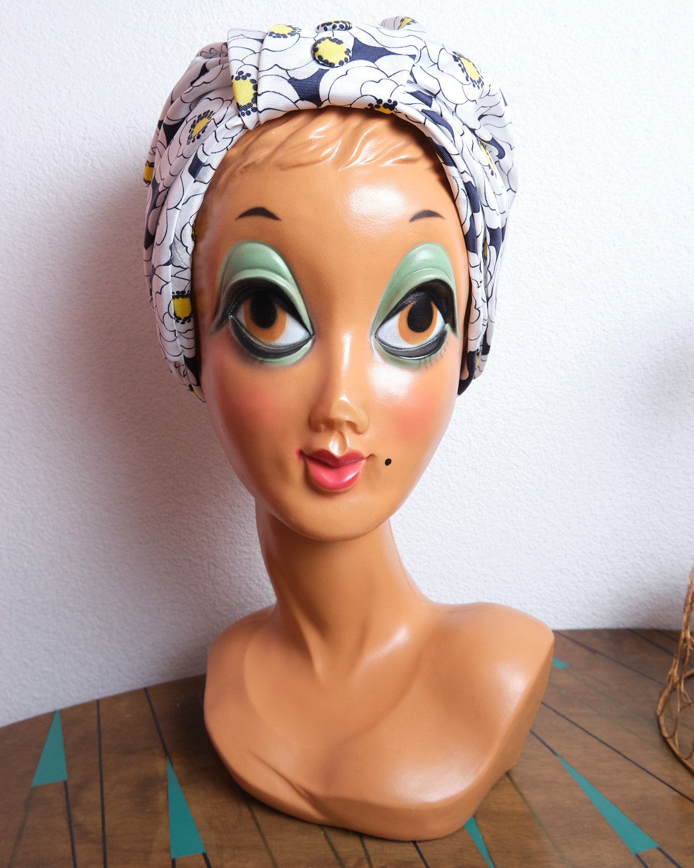 Turban vintage fleuri années 60/70