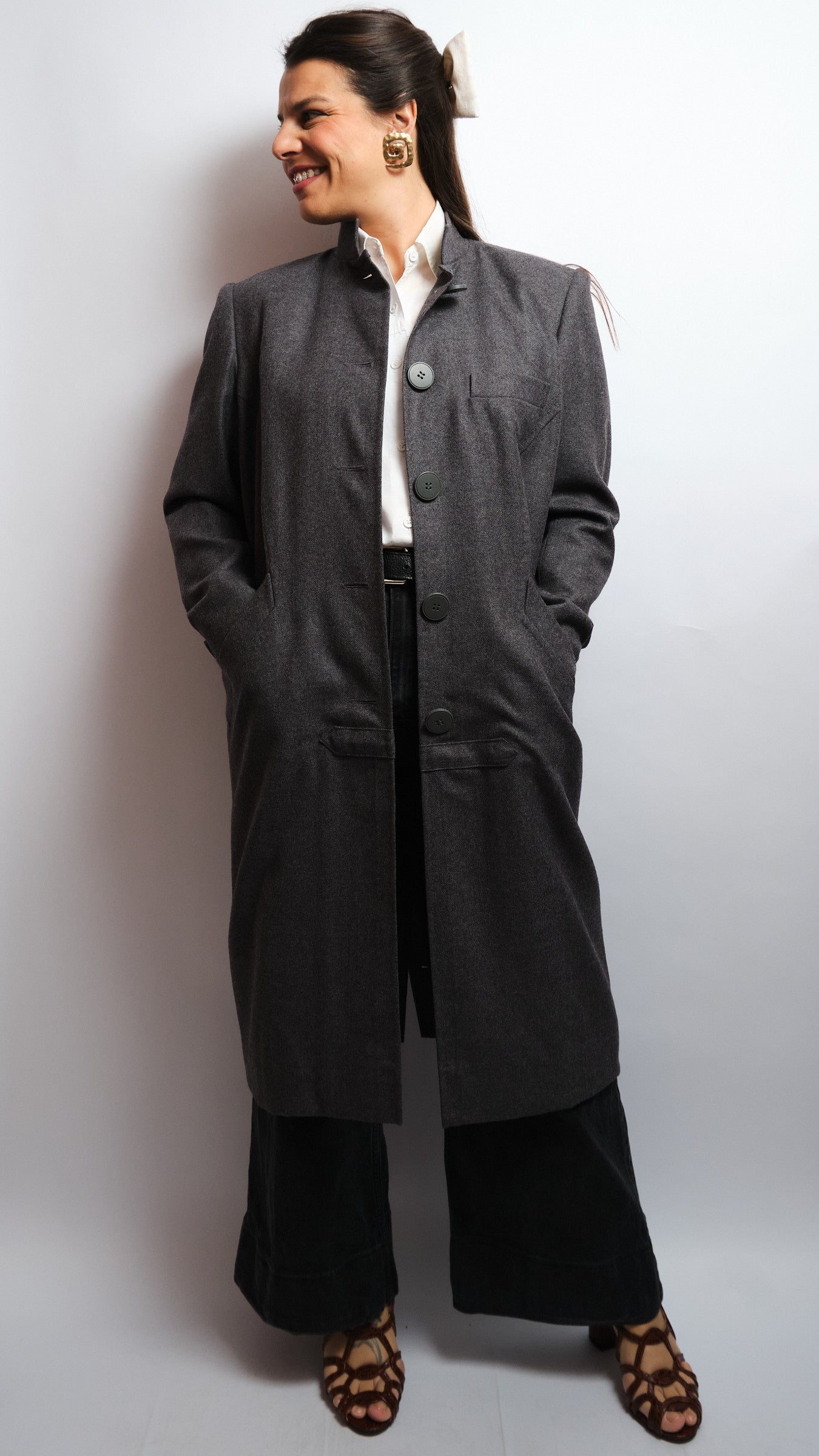 Upcycled vintage coat – fine wool, unique 80s piece