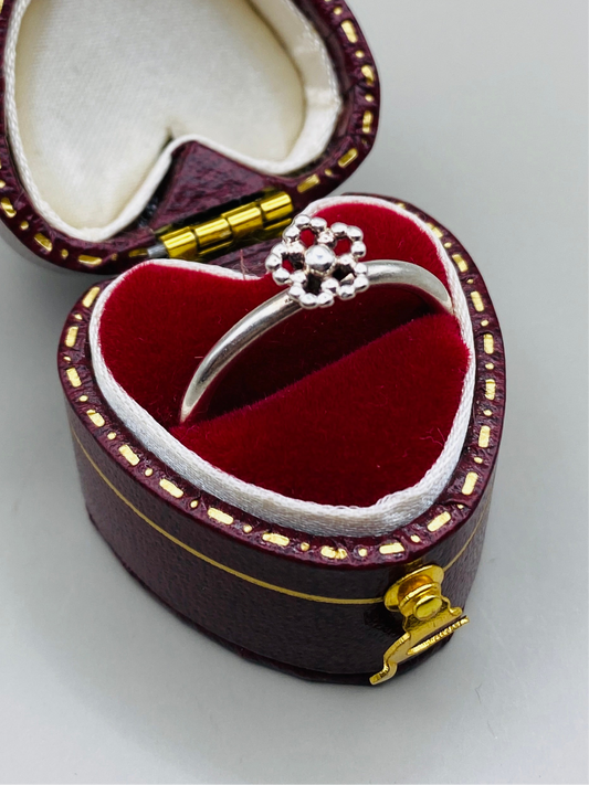 Bague vintage minimaliste en argent 925 – esprit marguerite ✦