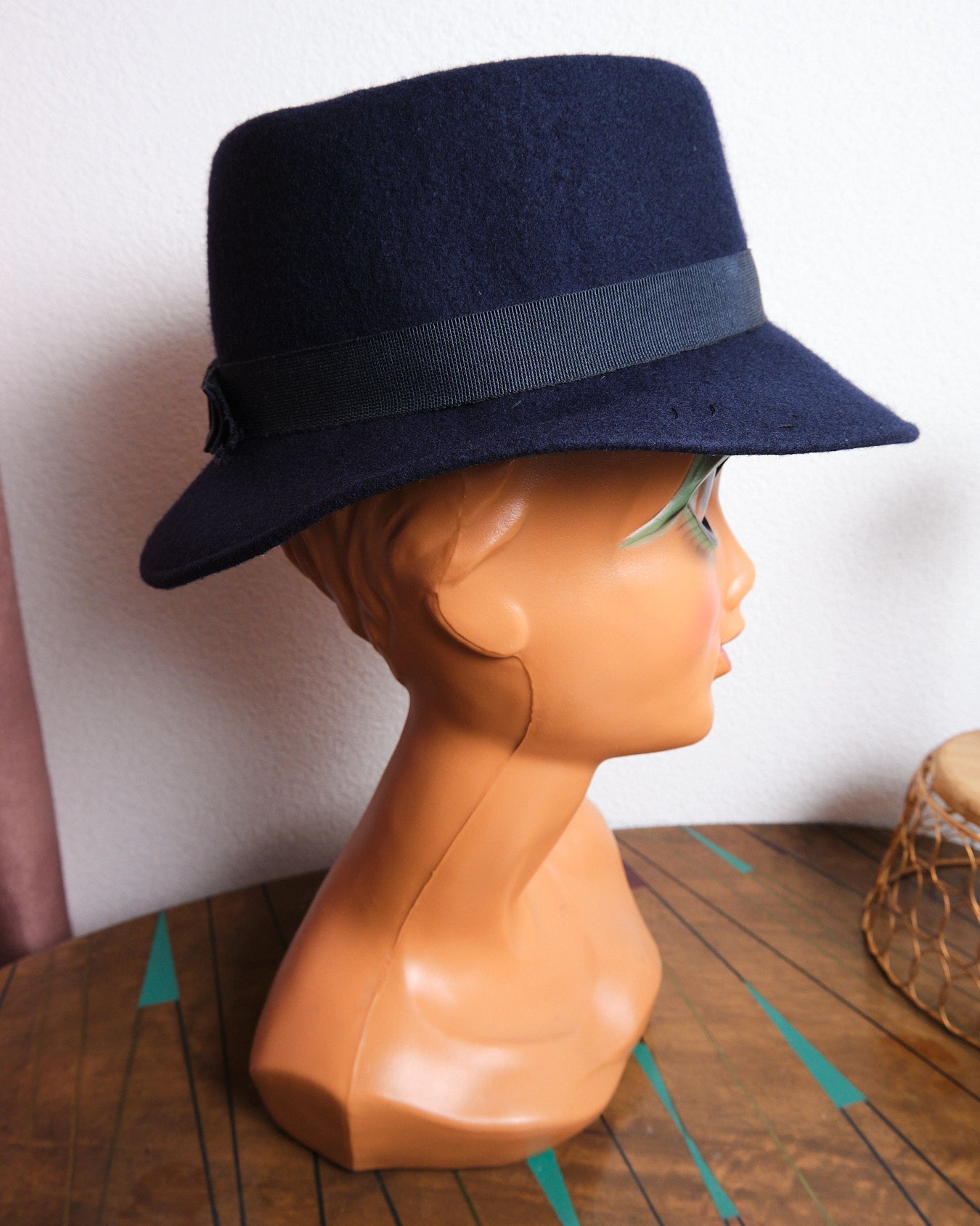 Chapeau vintage marine en laine – Made in Italy