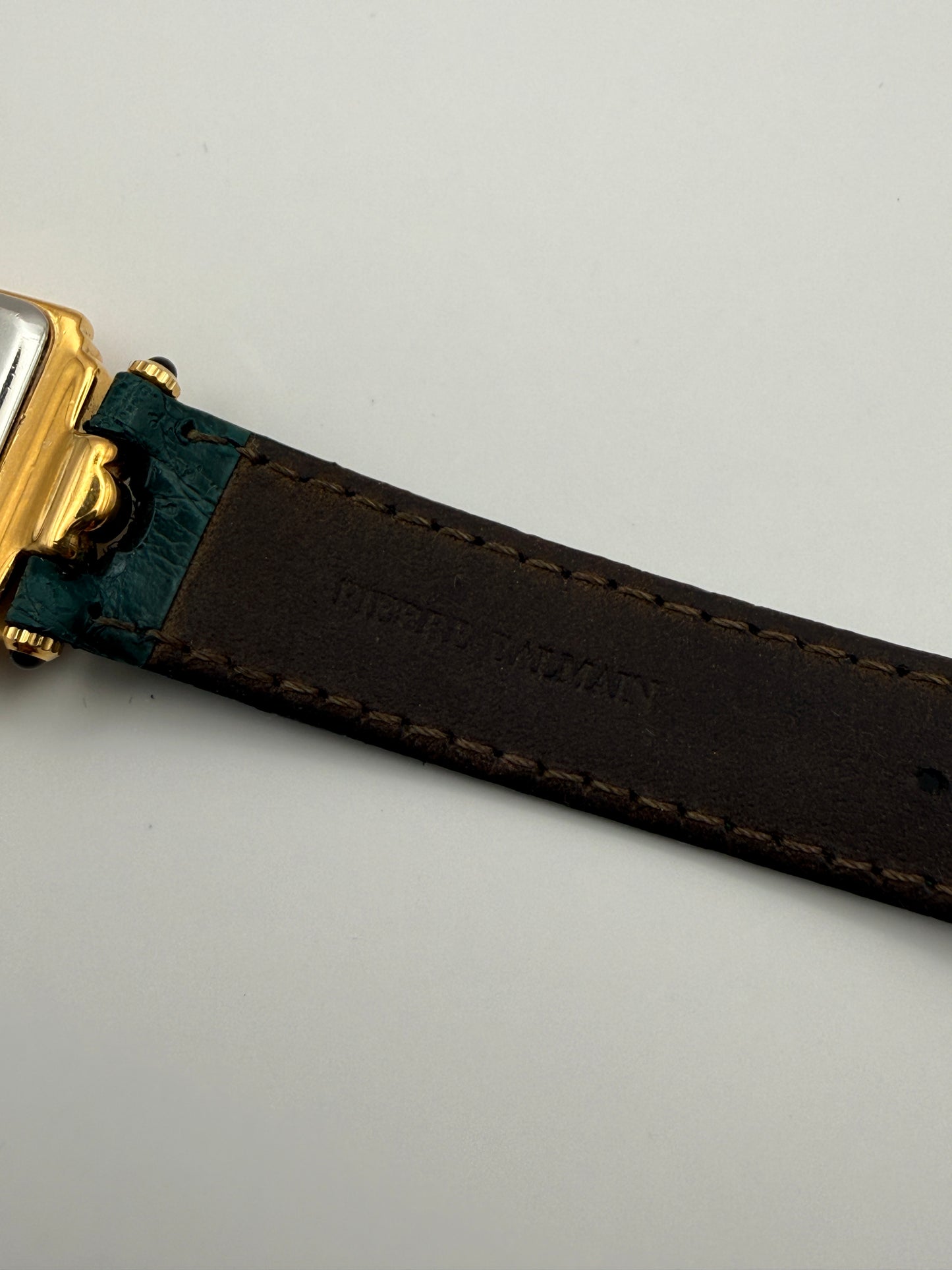 Montre vintage Pierre Balmain Swiss Made – cadran Art déco et bracelet façon crocodile vert