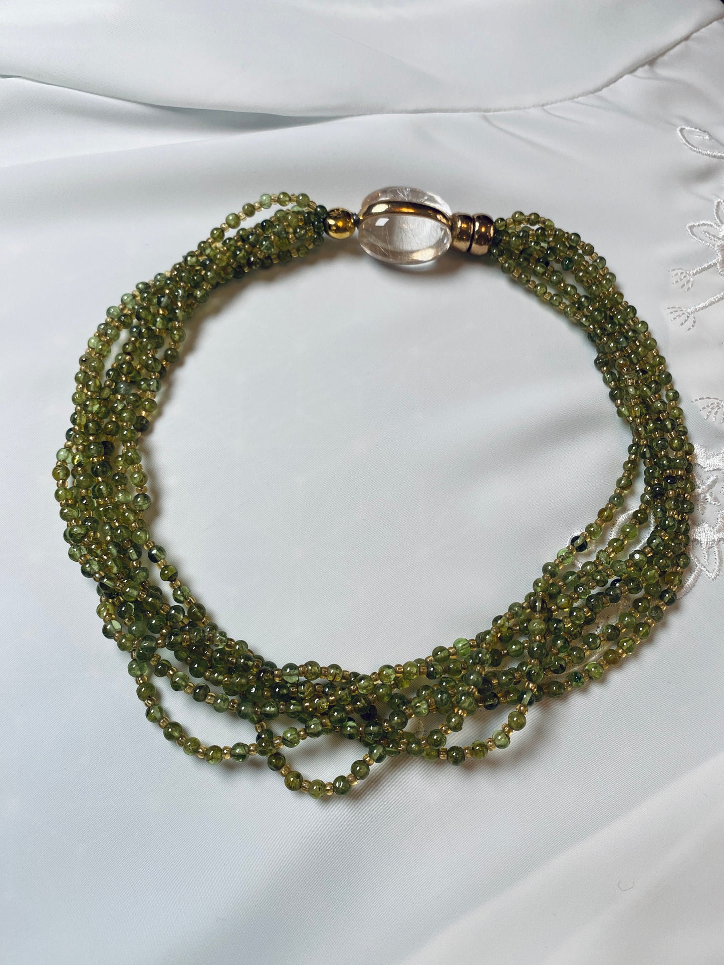 Collier Vintage 70s ras de cou en pierres semi précieuses Francesca Romana