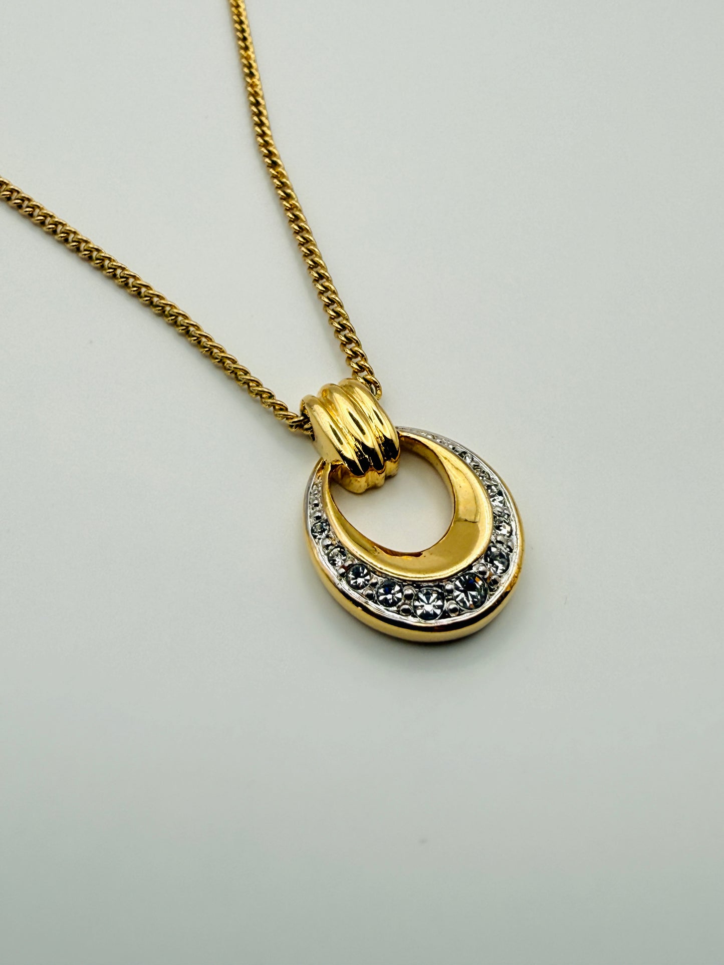 Collier vintage bicolore à strass