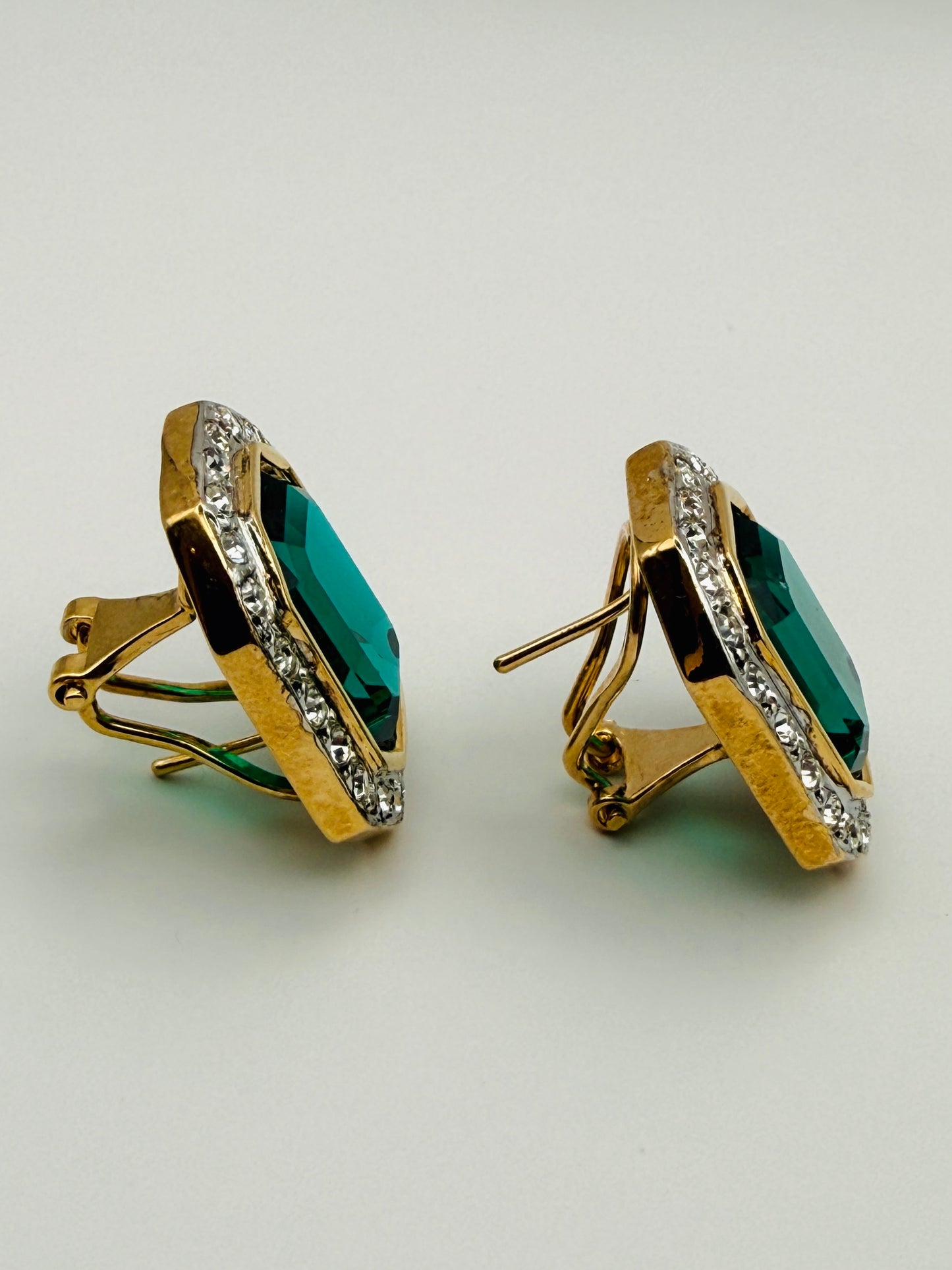 Boucles d’oreilles vintage vert émeraude