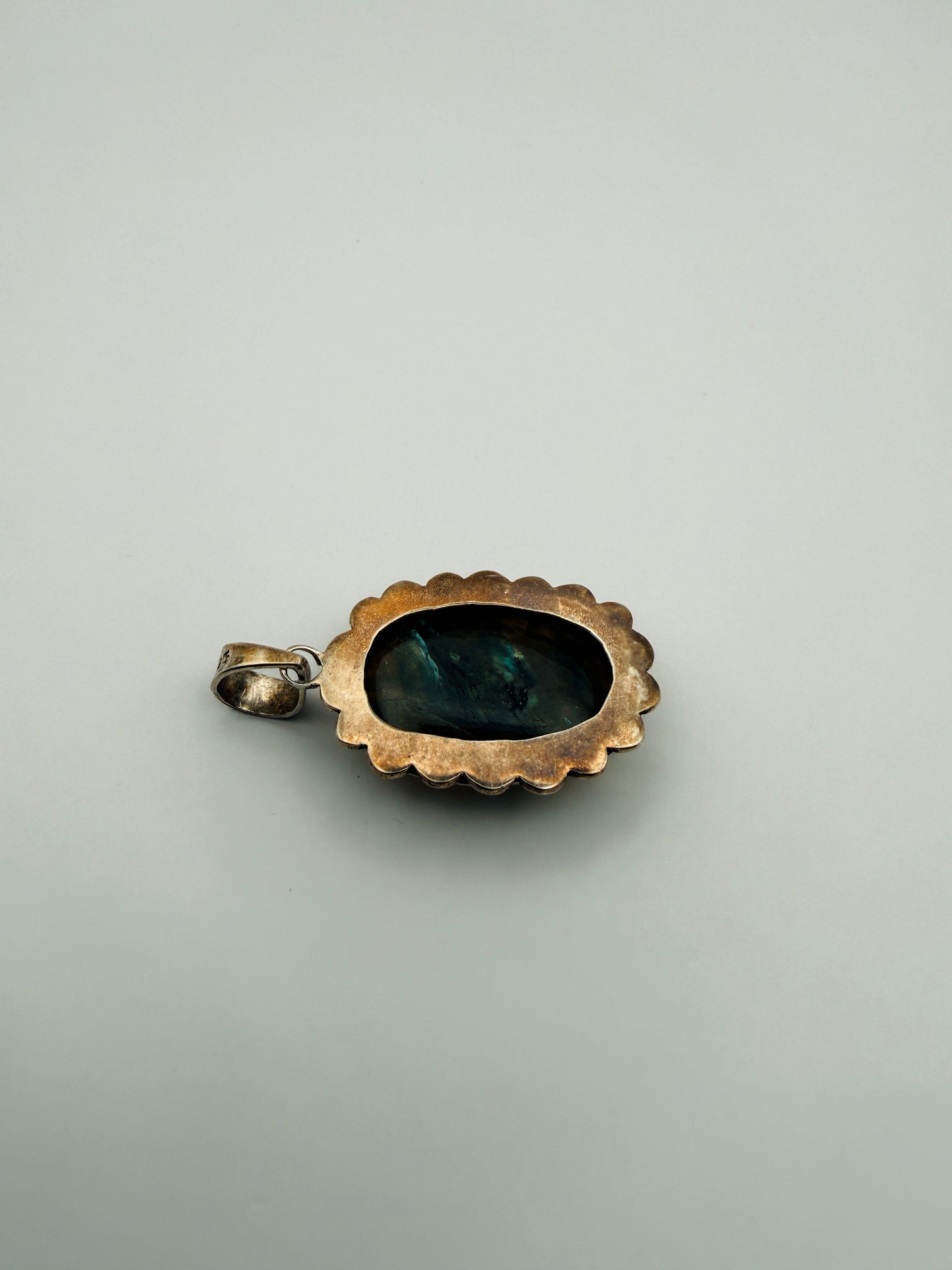 Pendentif vintage ovale argent 925
