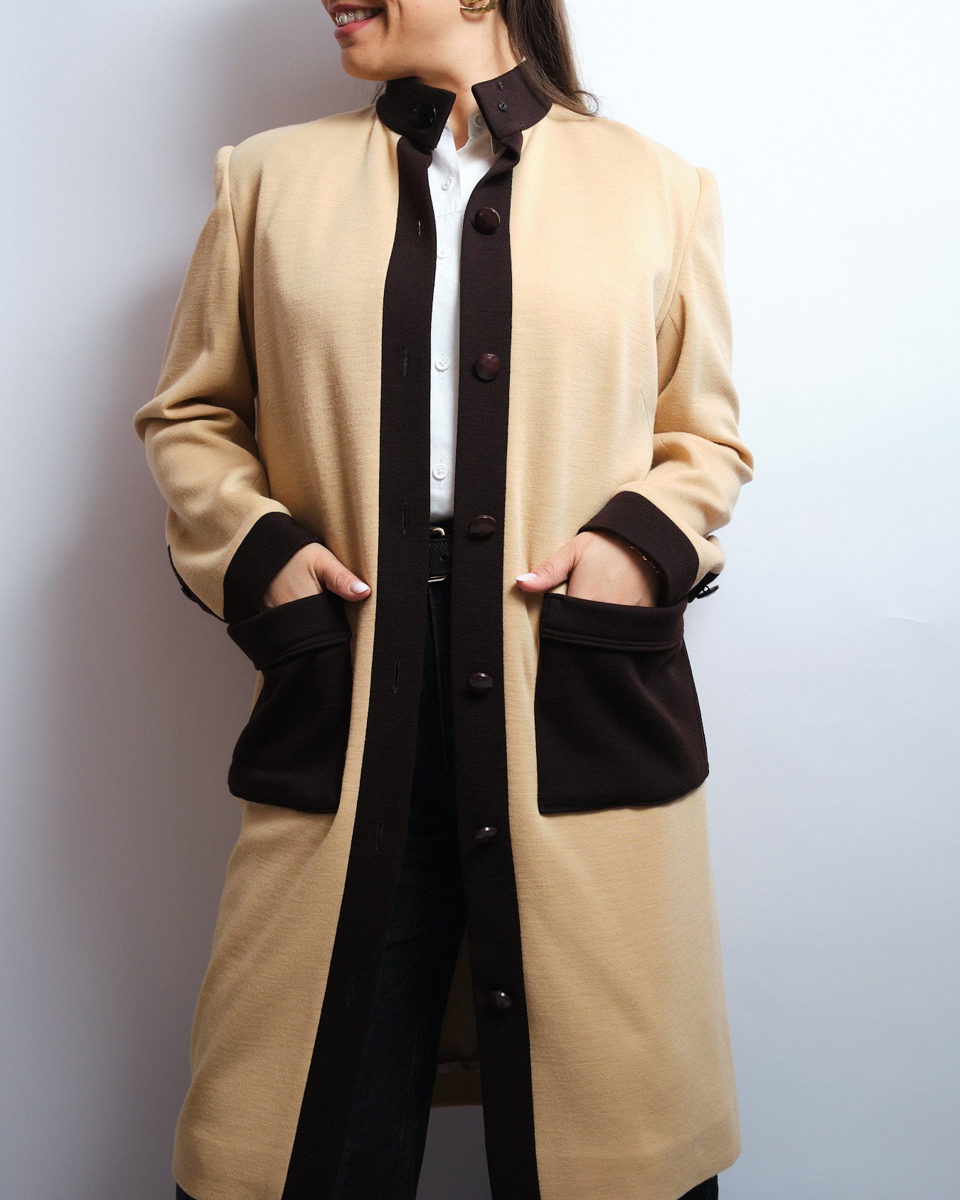 Manteau vintage fait main – laine fine, pièce unique upcyclée