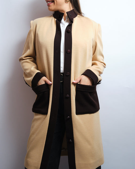 Manteau vintage fait main – laine fine, pièce unique upcyclée