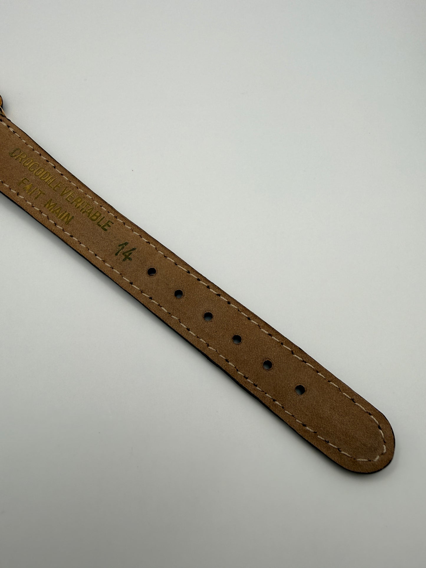 Montre Vintage Restel Swiss – bracelet Loris Azzaro crocodile véritable