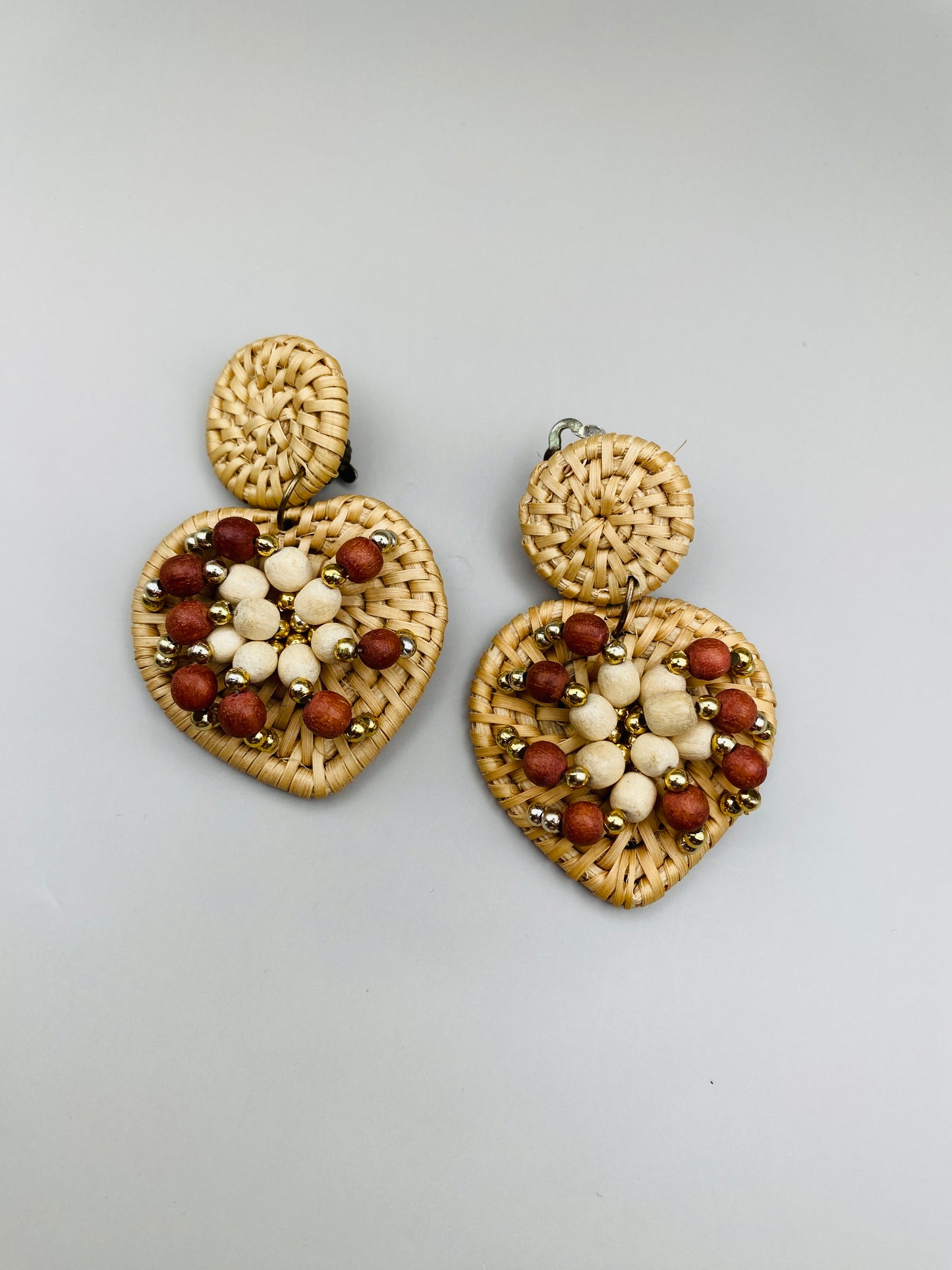 Clips Vintage tressés effet raphia