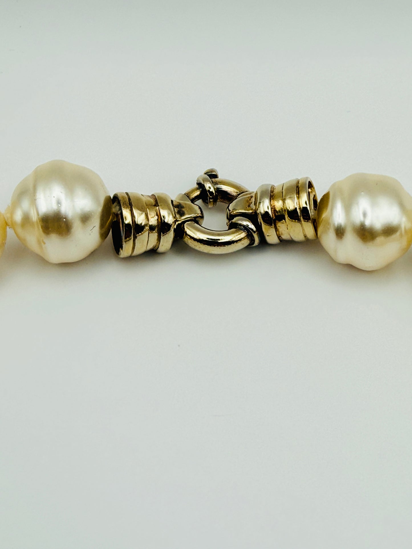Collier ras de cou vintage à grosses perles nacrées argent 925