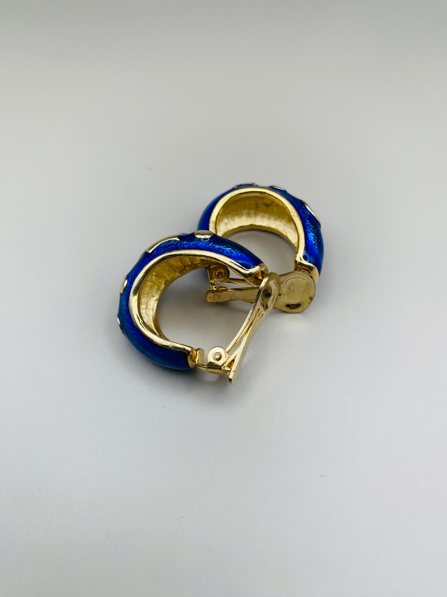 Clips Vintage dorés émaillés 90s