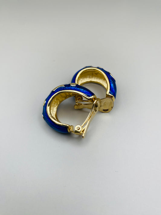 Clips Vintage dorés émaillés 90s