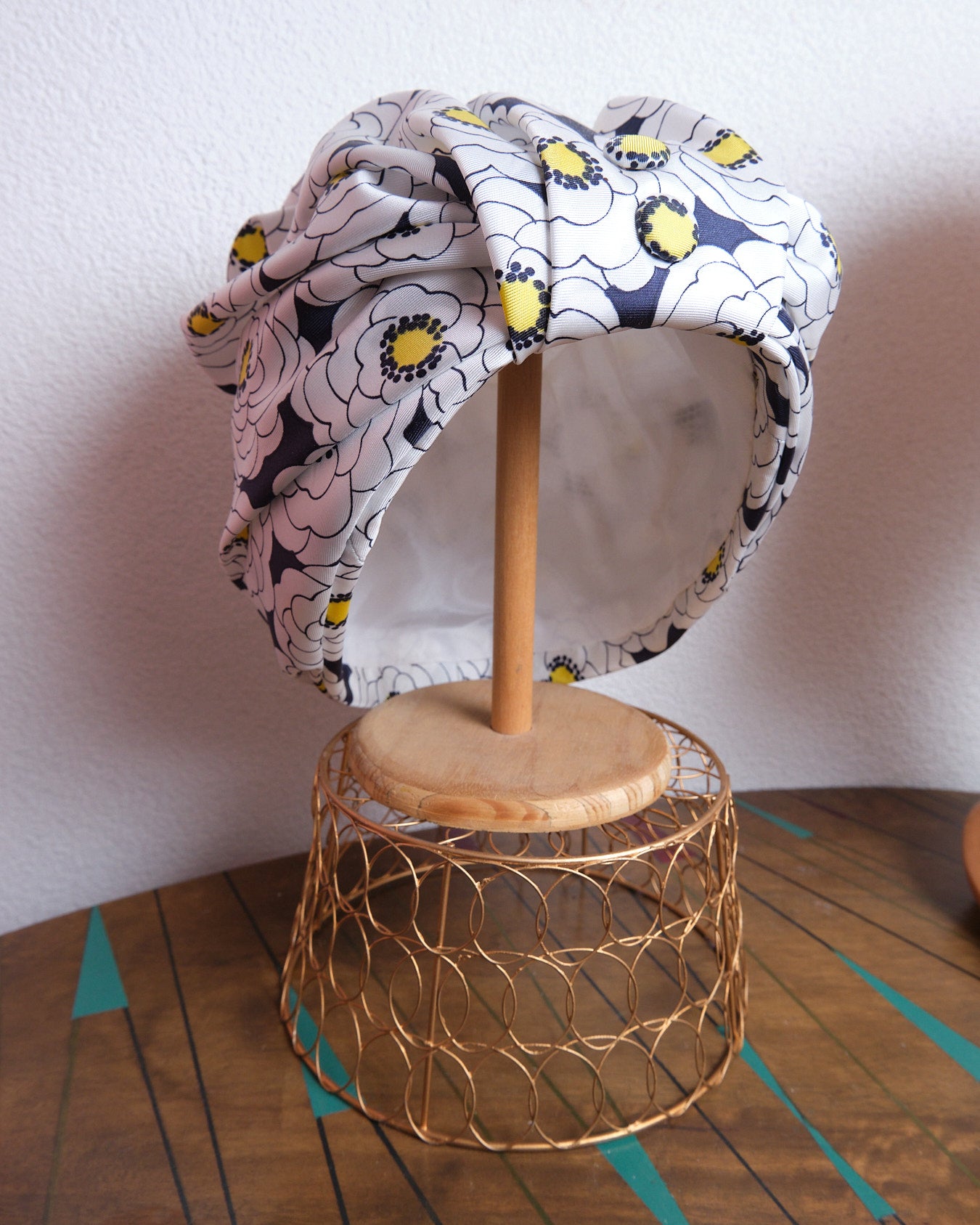 Turban vintage fleuri années 60/70