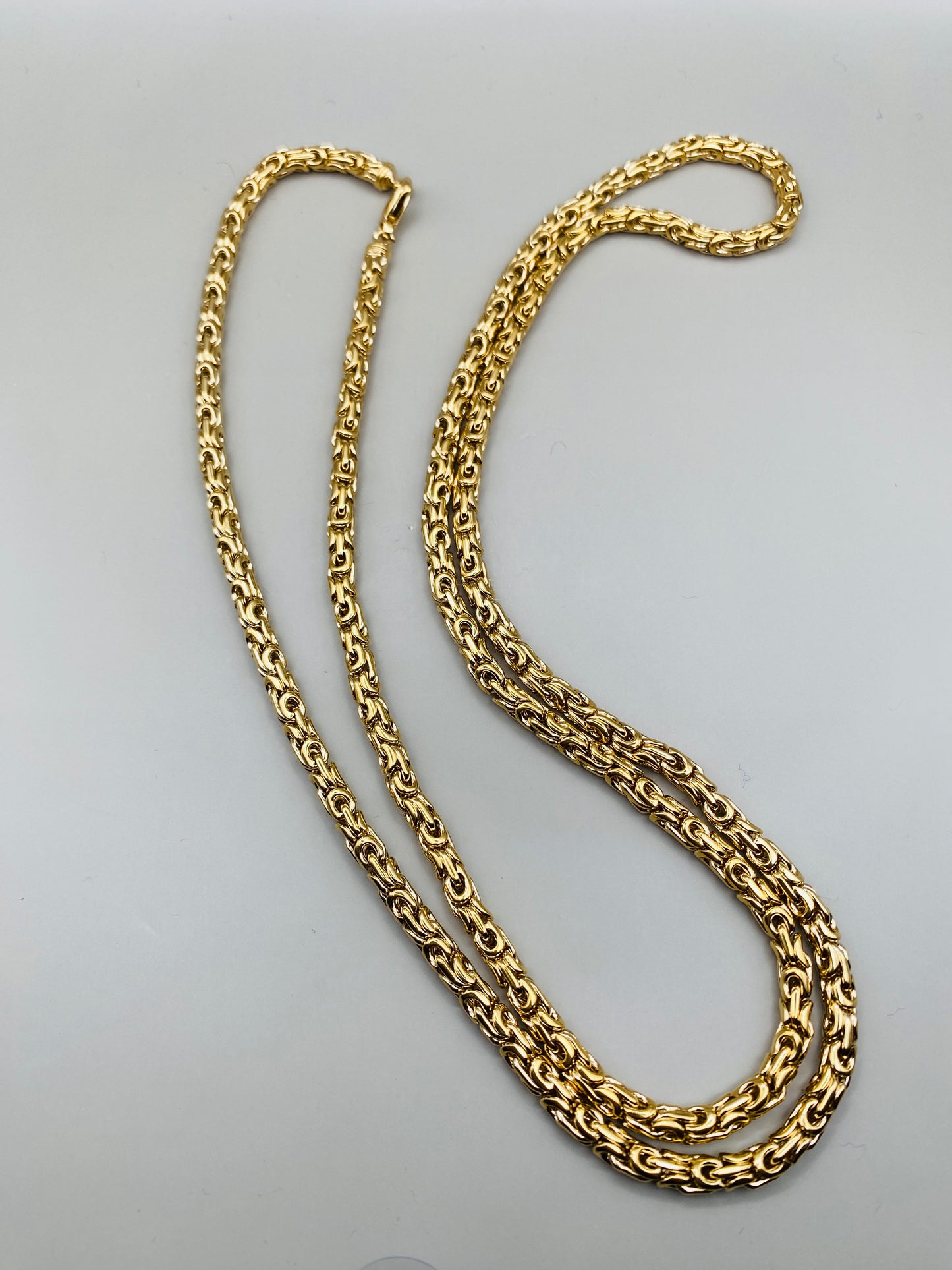 Collier Pierre Lang vintage – maille torsadée dorée (long)