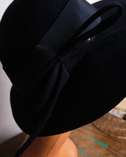 Chapeau vintage marine en laine