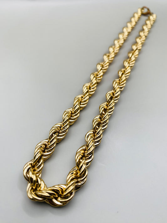 Collier Pierre Lang vintage – maille torsadée dorée