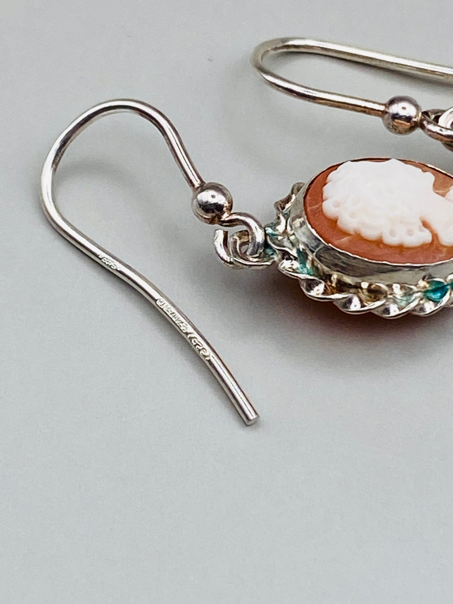 Boucles d’oreilles Vintage camées en argent 925