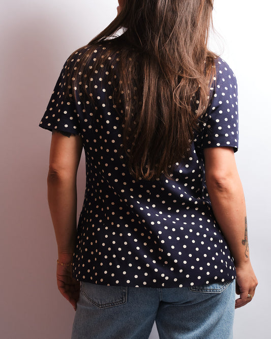 Chemisier-blazer vintage Luisa Spagnoli — élégance italienne à pois