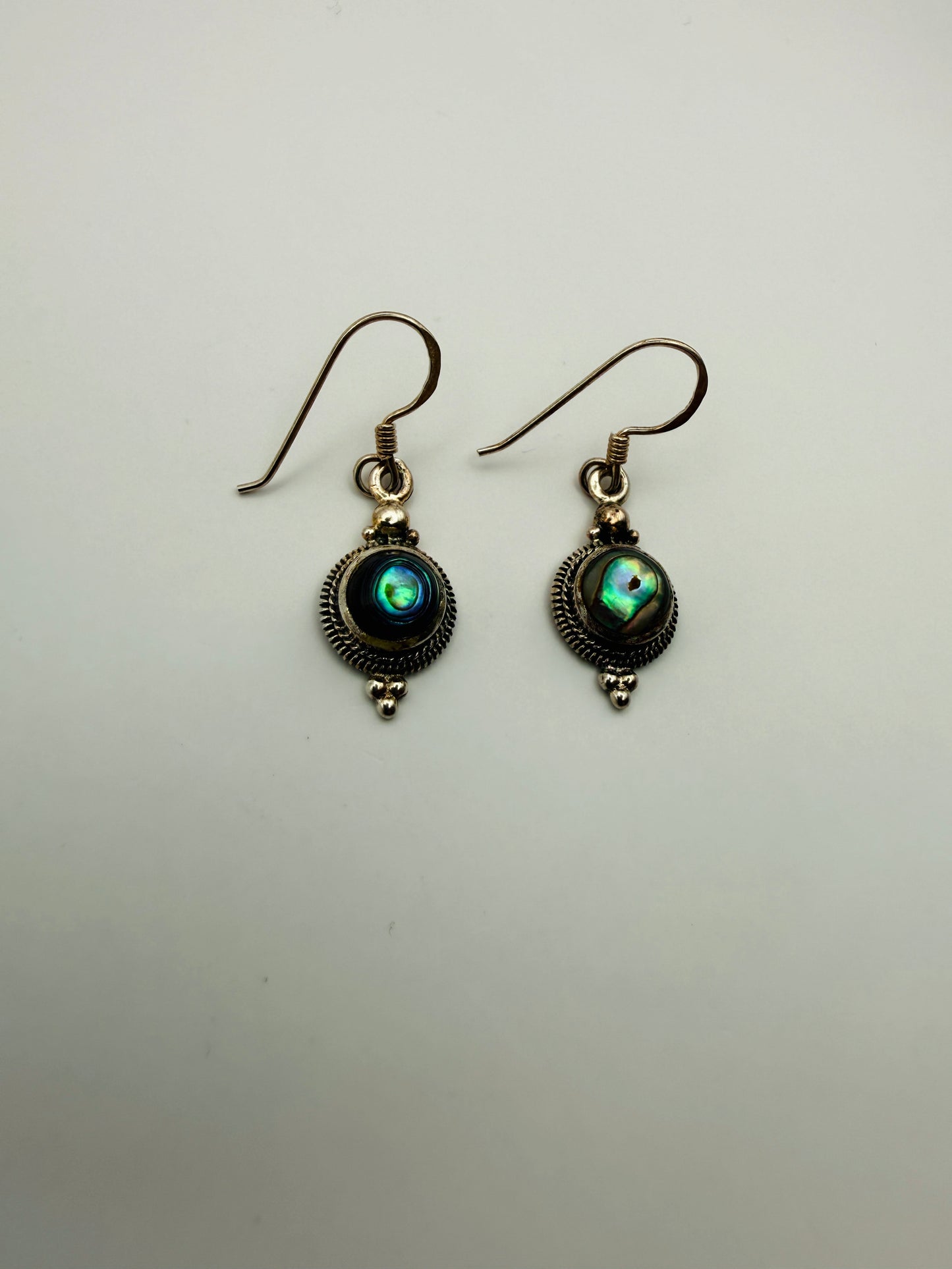Boucles d’oreilles vintage en argent 925 & nacre