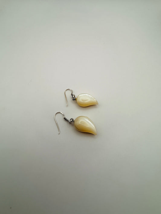 Boucles d’oreilles vintage en nacre et argent 925