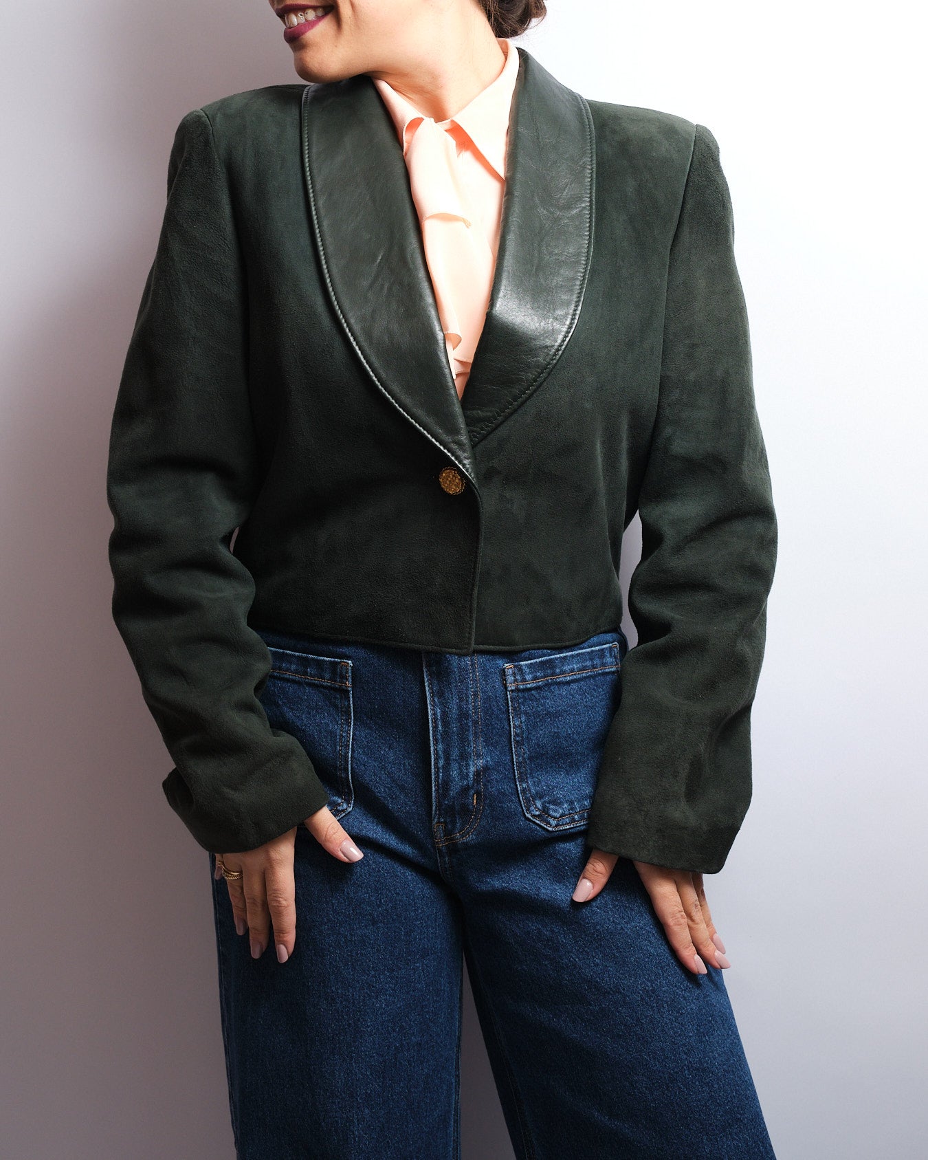 Veste Vintage 80s cuir et daim