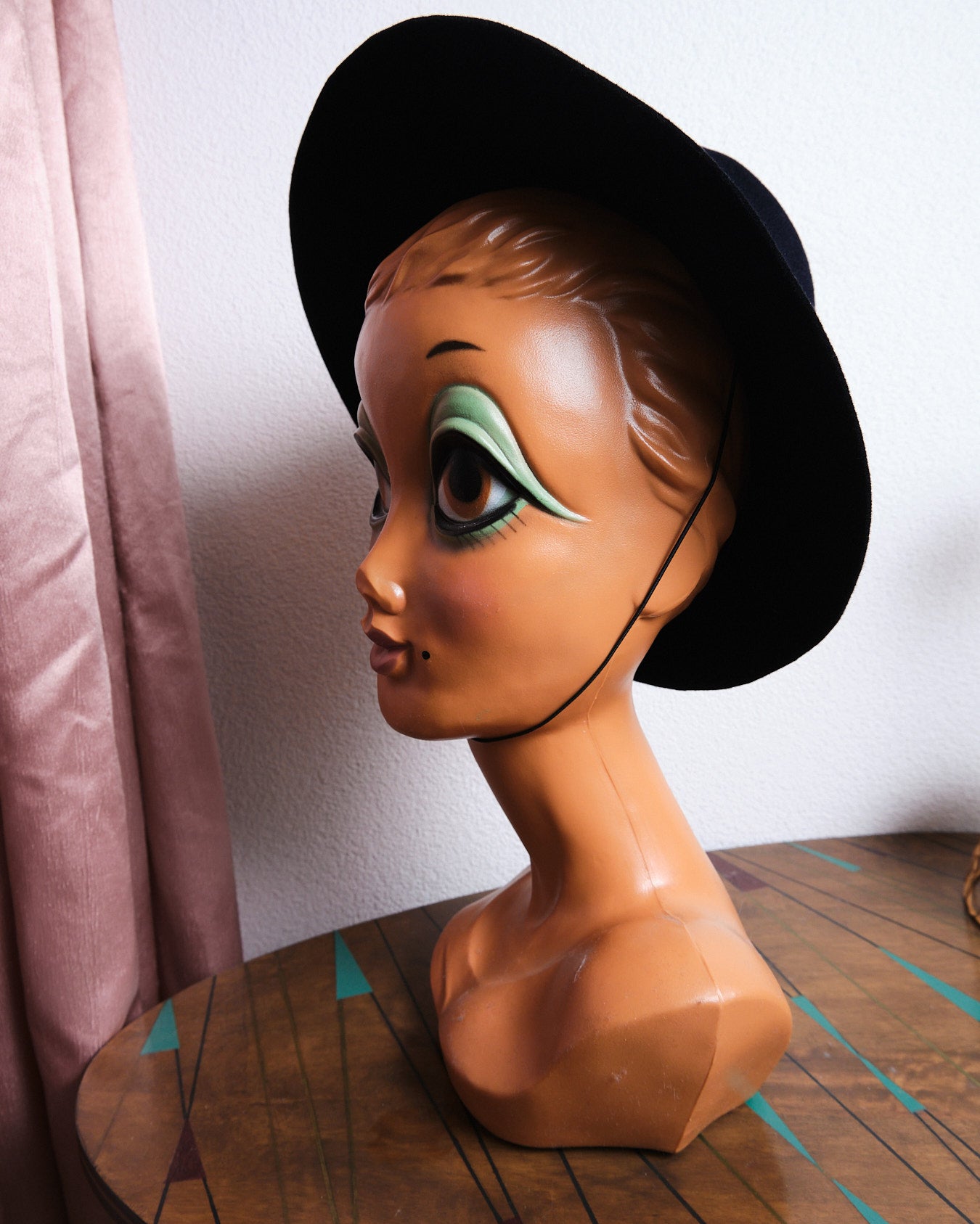 Chapeau vintage marine en laine