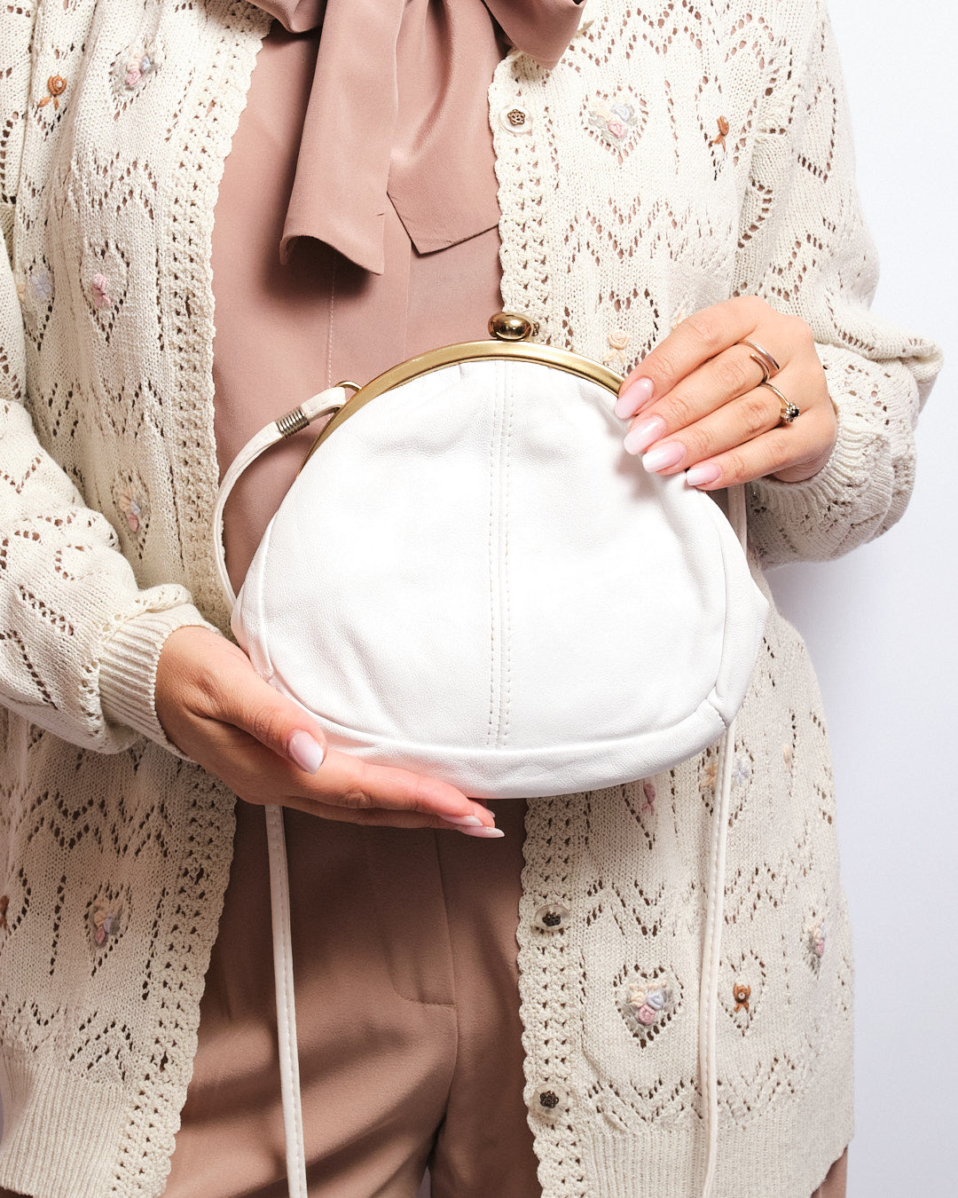 Sac en cuir blanc