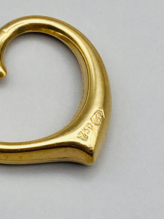 Pendentif vintage cœur ajouré en or 18 carats