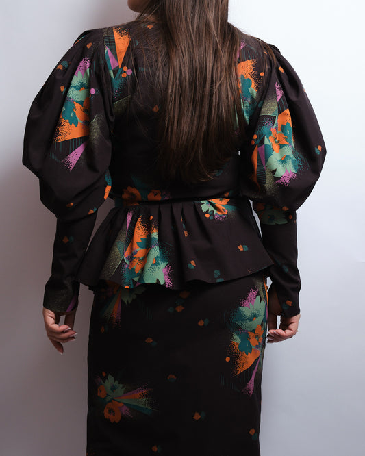 Ensemble vintage 3 pièces fait main 80s – pièce unique de couturière