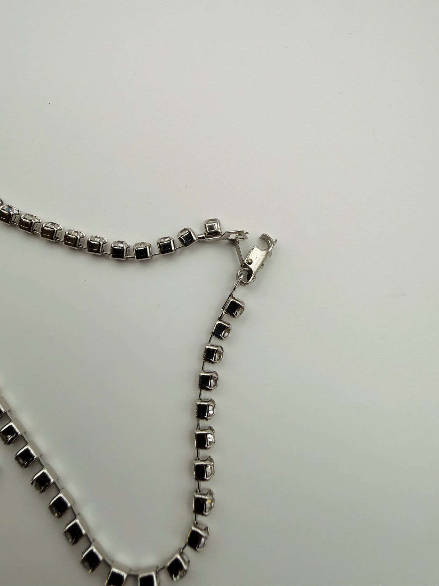 Collier rivière de strass & clips assortis vintage années 1960