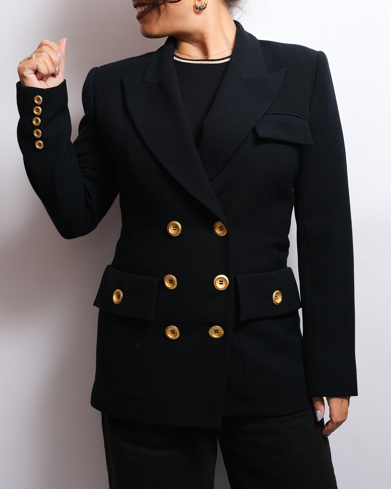 Blazer marine double boutonnage – Collection Allumette A.C Paris (années 80–90)