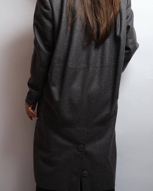 Manteau vintage upcyclé – laine fine, pièce unique 80s