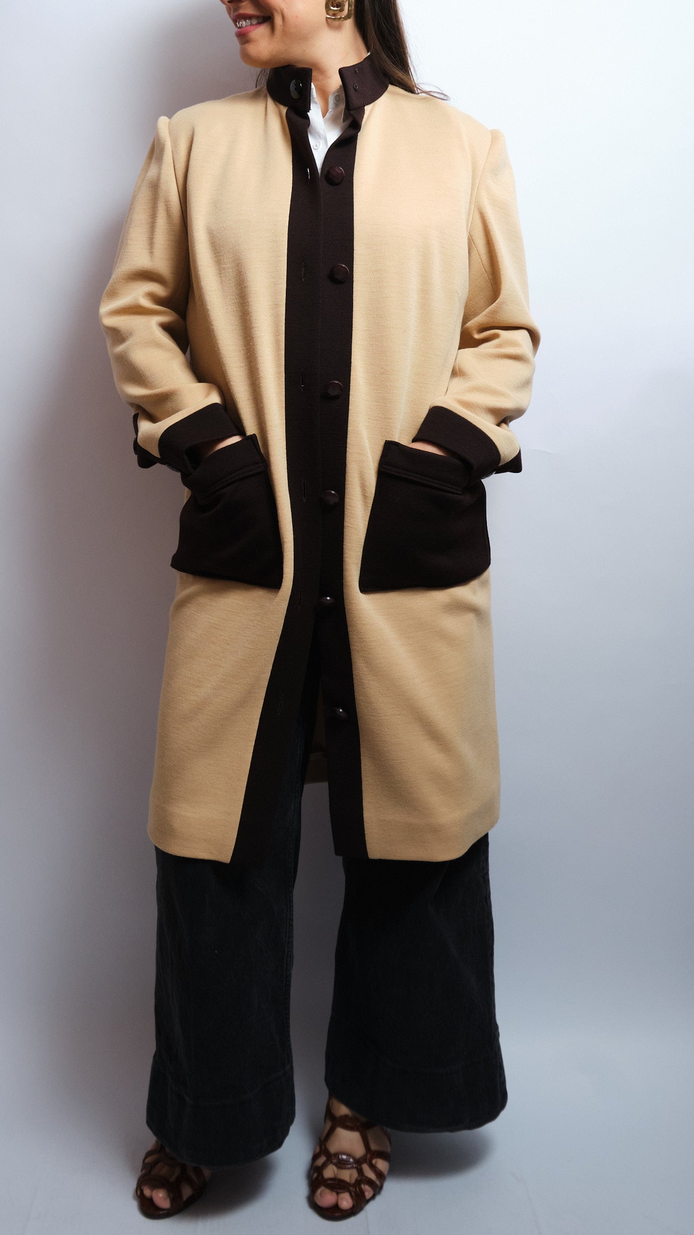 Manteau vintage fait main – laine fine, pièce unique upcyclée