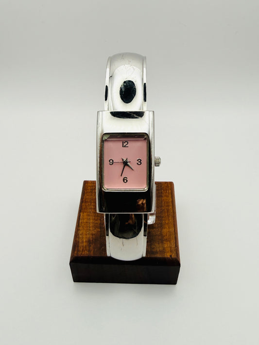 Montre manchette vintage cadran rose