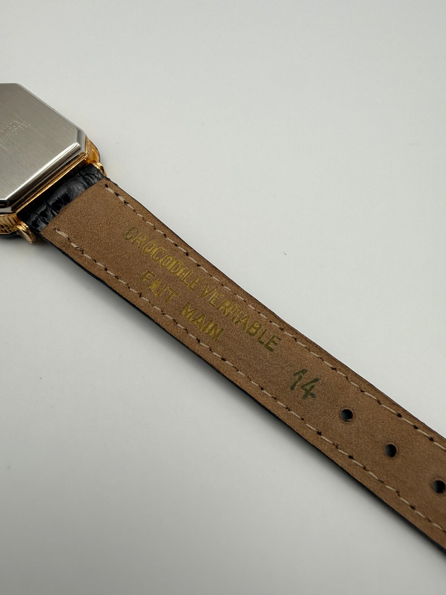 Montre Vintage Restel Swiss – bracelet Loris Azzaro crocodile véritable